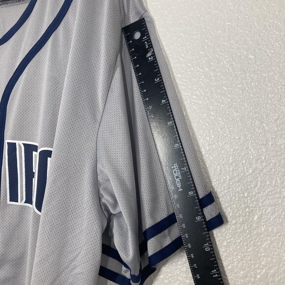 San Diego Padres Jersey Mens Large Gray Navy MLB Baseball Carlos Quentin 18 - Picture 8 of 14